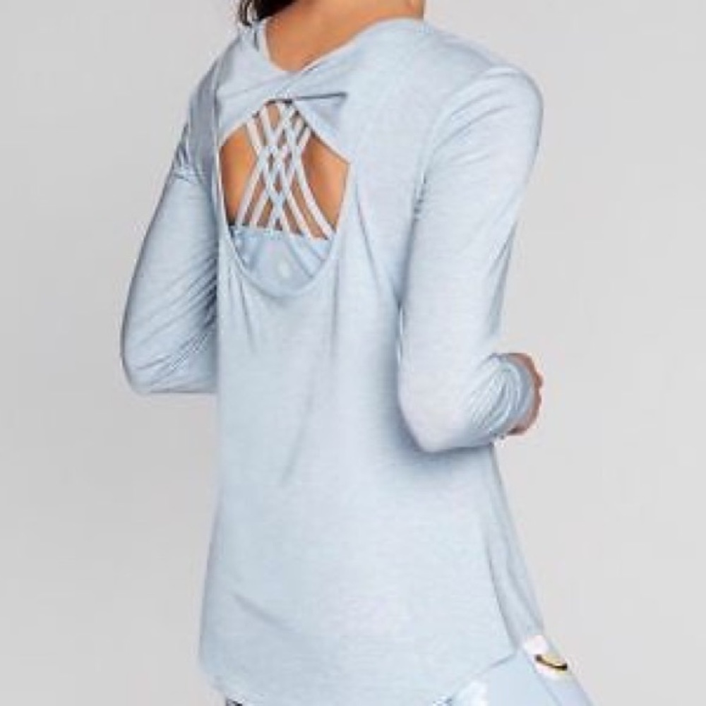 New Athleta Blue Open Back Flexlight Top
